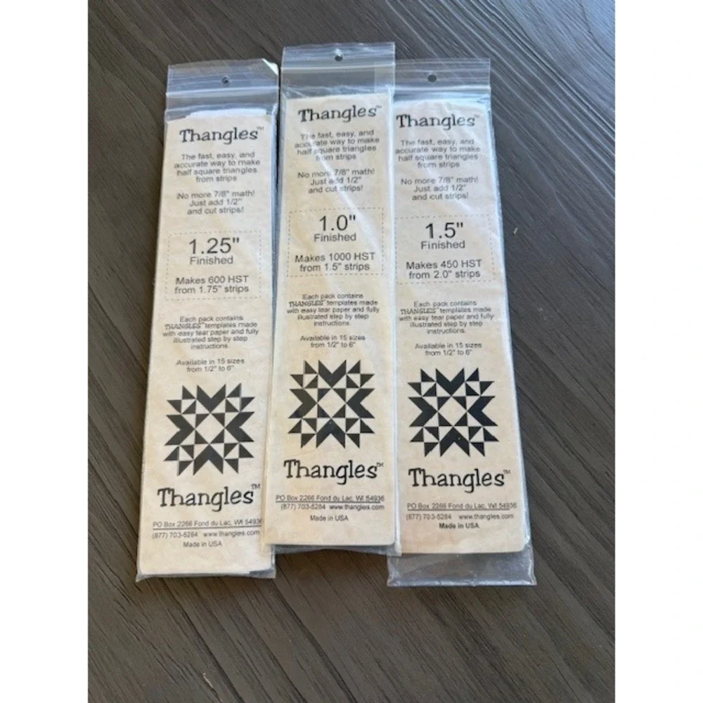 Thangles‎ Half Square Triangle HST Quilting Templates 1.0 1.25 1.5 Inch 3 Pack